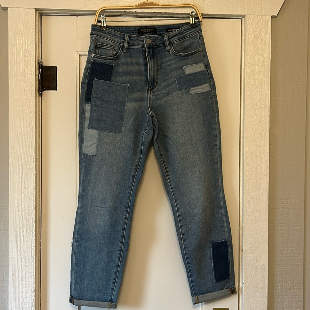 Judy Blue boyfriend fit patchwork jeans